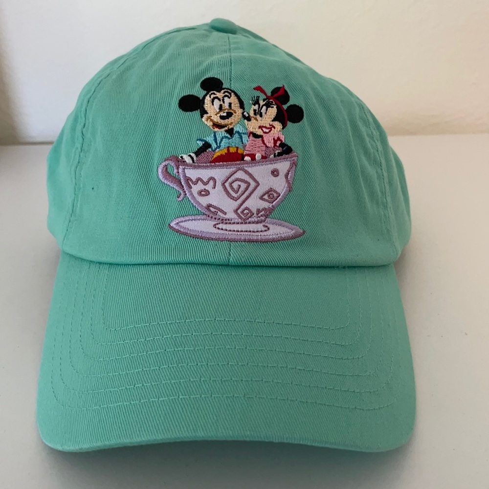 Teal Mickey and Minnie Mouse Baseball Cap